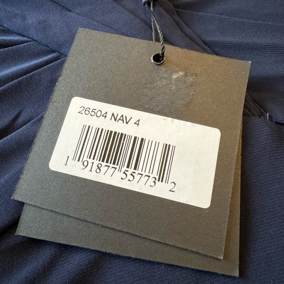 NWT MAC DUGGAI 26504 NAV V-NECK RUCHED JERSEY GOWN - Picture 8 of 9